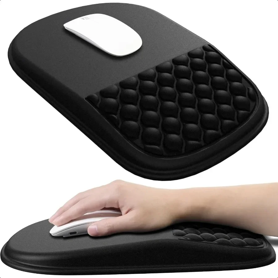 

Ergonomic Mouse Pad Wrist port with Massage Design Memory Foam Wrist Rest Pain Relief Mousepad with NonSlip PU Base Mouse Pads