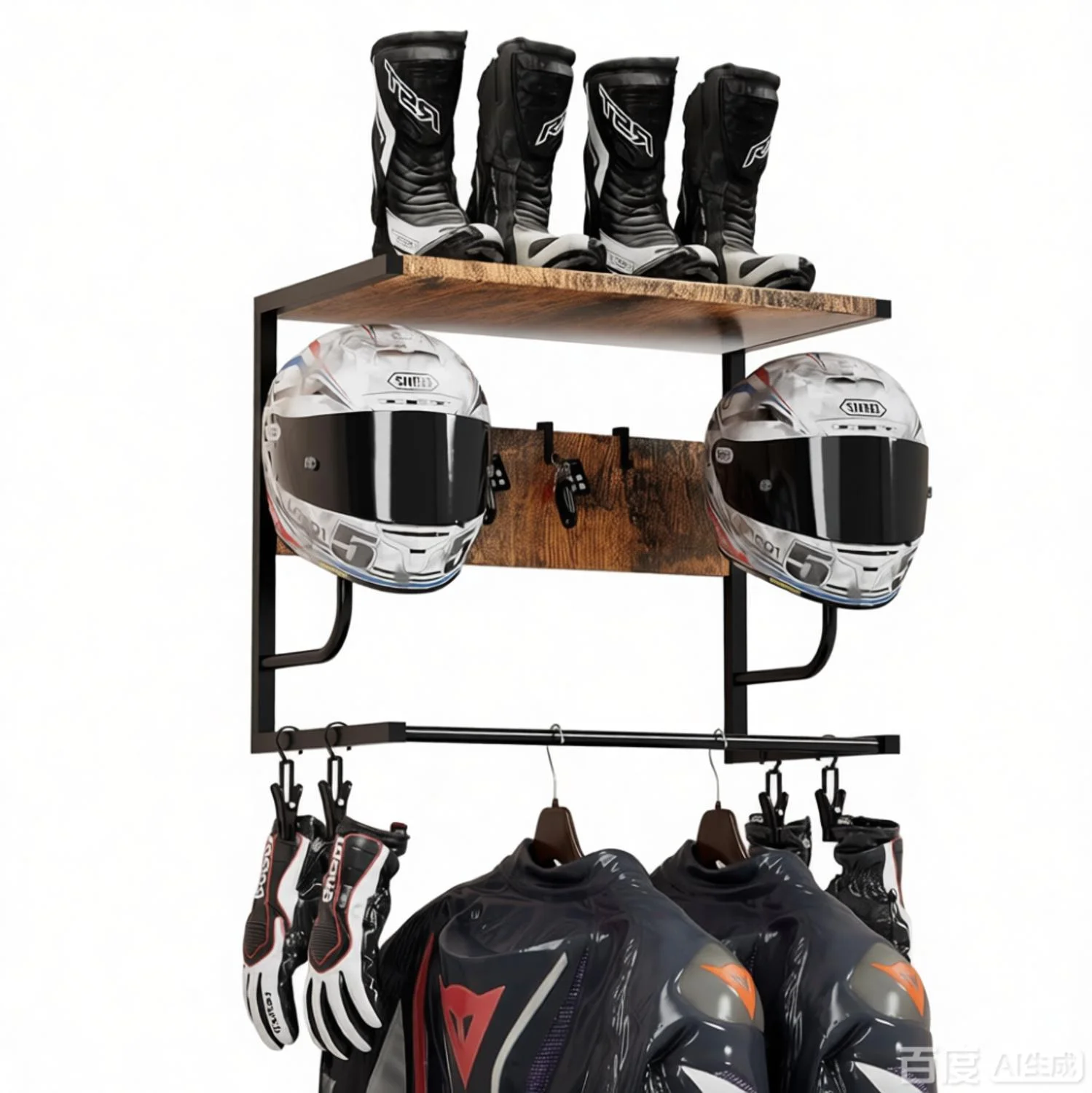 Motorcycle Helmet Holder Wall Mounted, Helmet Rack Wall Mount with Helmet Rack,Rustic Helmets Holder Motorcycle Racks for Helmet