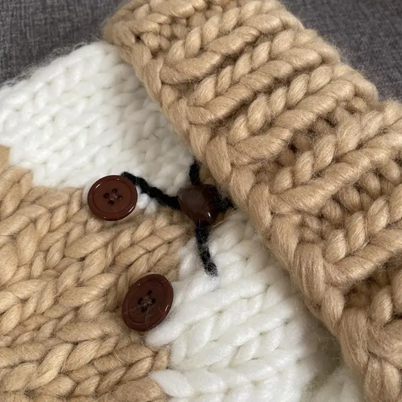 لآذان القط القبعات لطيف الكروشيه مضفر قبعة متماسكة الاتجاه الدافئ كل مباراة الصوف متماسكة قبعة شخصية آذان الحلو باوتو #3