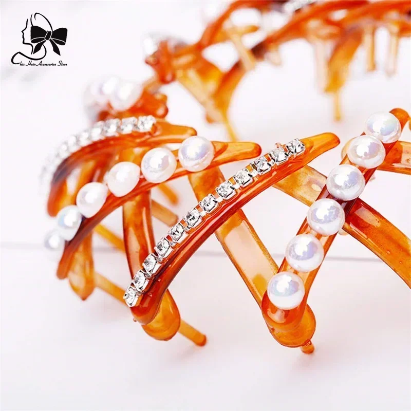 Women Hair Clips Crystal Bird Nest Hair Claw Bun Maker Hairgrip Hairpins Girls Ponytail Holder Clamps Headwear Hair Accessories