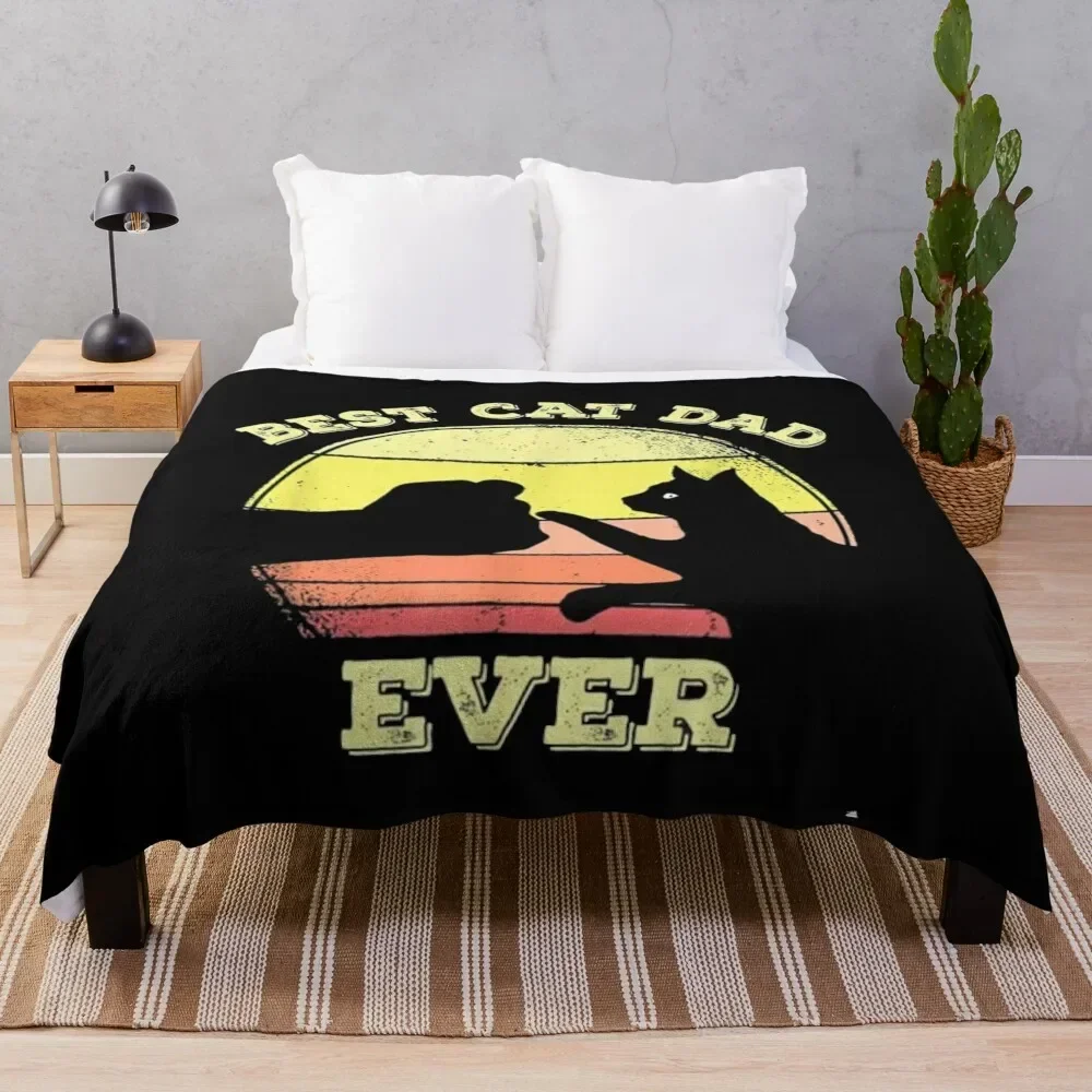 

Best cat dad ever T-shirt Throw Blanket Thins Summer Beddings Stuffeds Nap Blankets