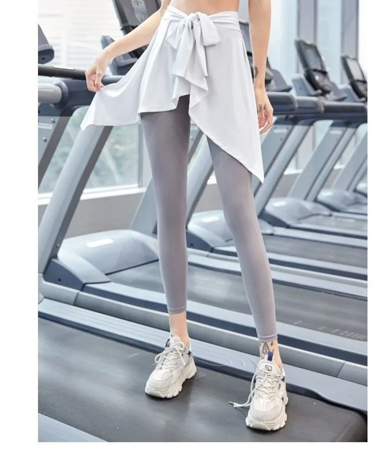 Women Anti-Awkward Shawl Skirt Yoga Running Bowknot Bottoms Workout Tennis Fitness Breathable Skirts Jogging Running Sportswear