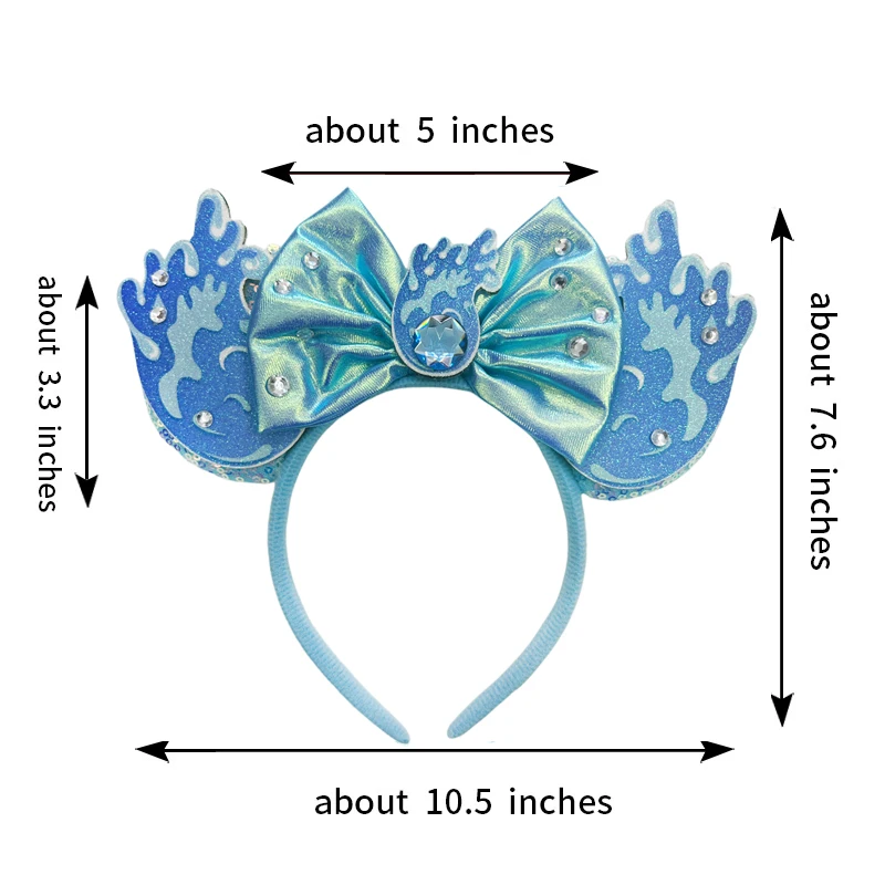 Water Fire Elemental Mickey Mouse Ears Headbands Women Aladdin Hair Accessories Kids Genie of Hairband Girl Bow Headwear