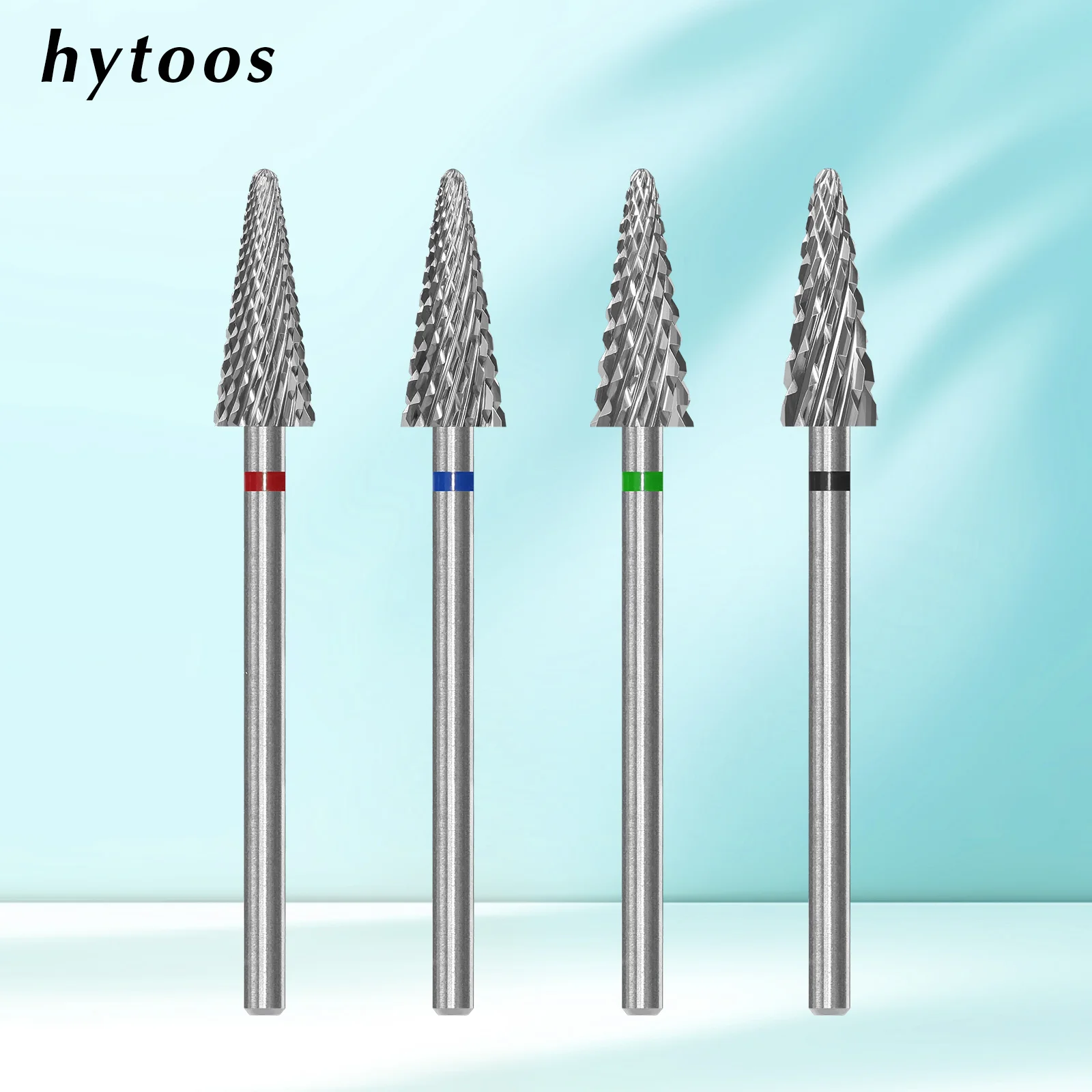 HYTOOS Wolframkarbid-Kegel-Nagelbohrer Professionelle E-File-Bits für Acryl- und Hartgel-Entfernung Maniküre-Pediküre-Werkzeug