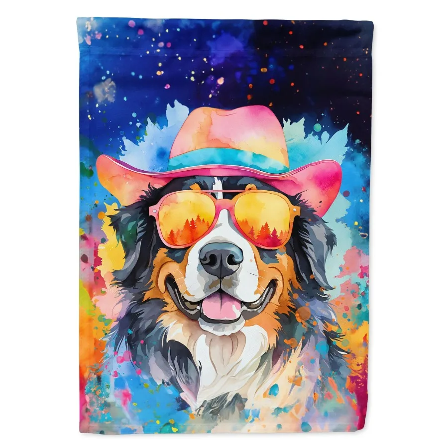 

Bernese Mountain Dog Hippie Dawg Garden Flag Mailbox Flag Drative Yard Flag Banner Outside Patio Artwork Yard Flower Beds Garde