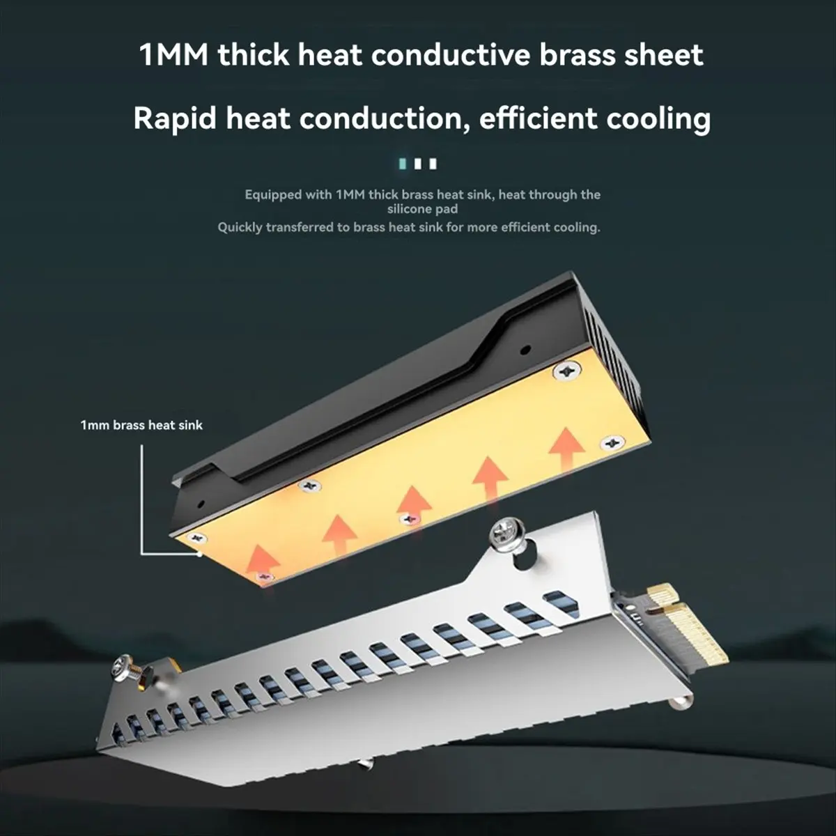 #(Upgraded)M2 SSD HDD Cooler ARGB Solid State Drive Heat Dissipation Vest NVME SSD2280 Brass Heat Sink M2 Heat Sink with Fan A