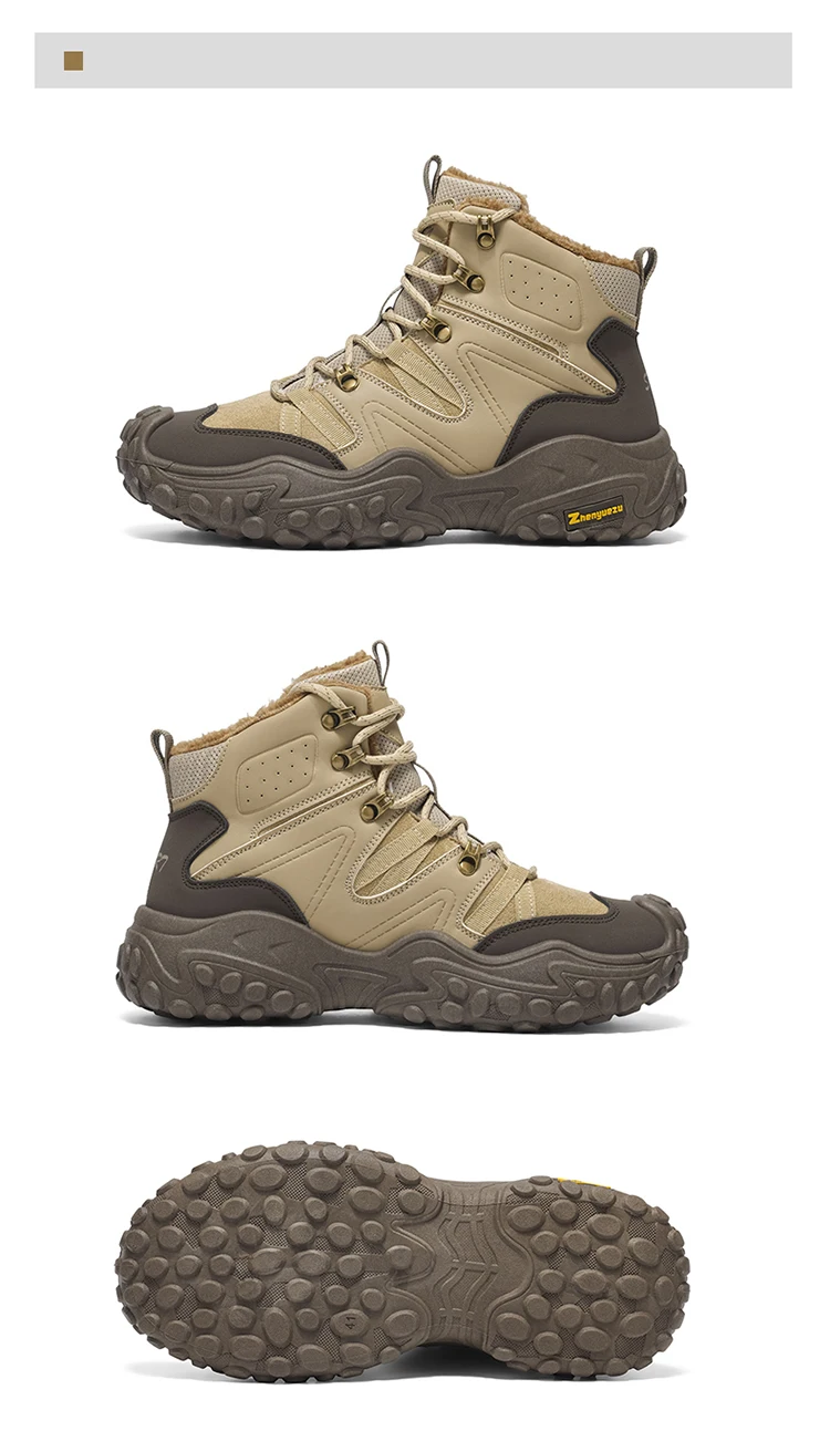 Herbst- und Winter-Herren-High-Top-Schuhe in Übergröße, Outdoor-Fleece-gefütterte Warme Schneesportschuhe, mit Komfortablem und Hautfreundlichem Futter, Hervorragender Griffigkeit, Geeignet für Outdoor-Aktivitäten und den Täglichen Arbeitsweg – Detail 23