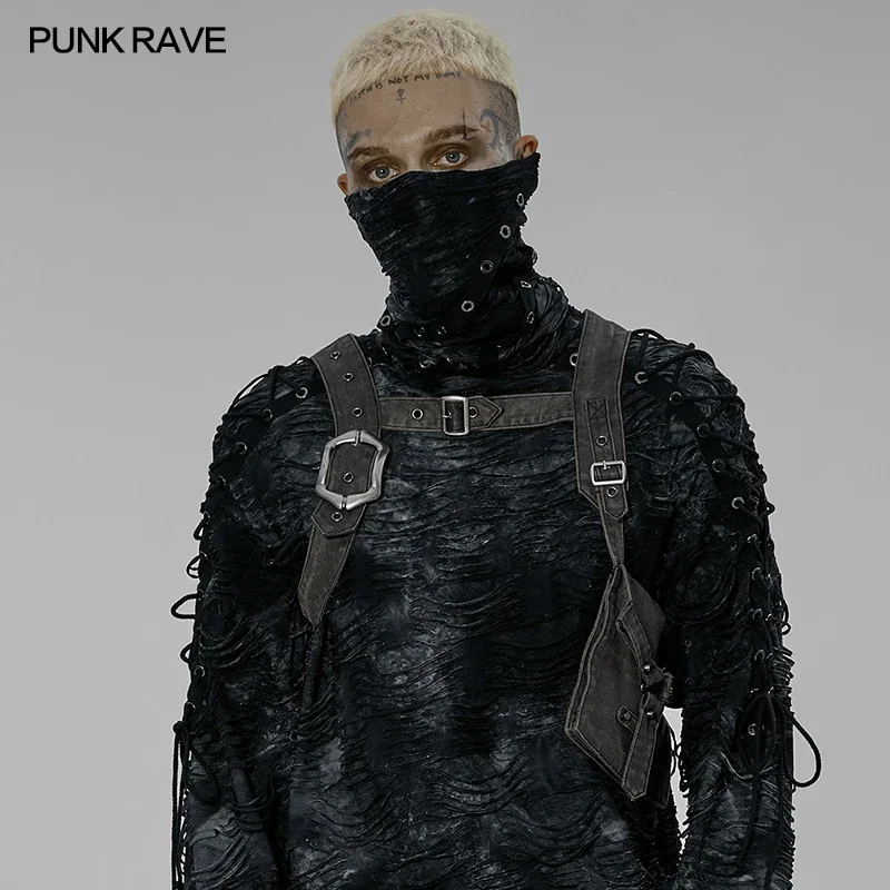 PUNK RAVE Men's Handsome Post-apocalyptic Style Personalized Strap Men Belt Simple Novelty Accessories Corset