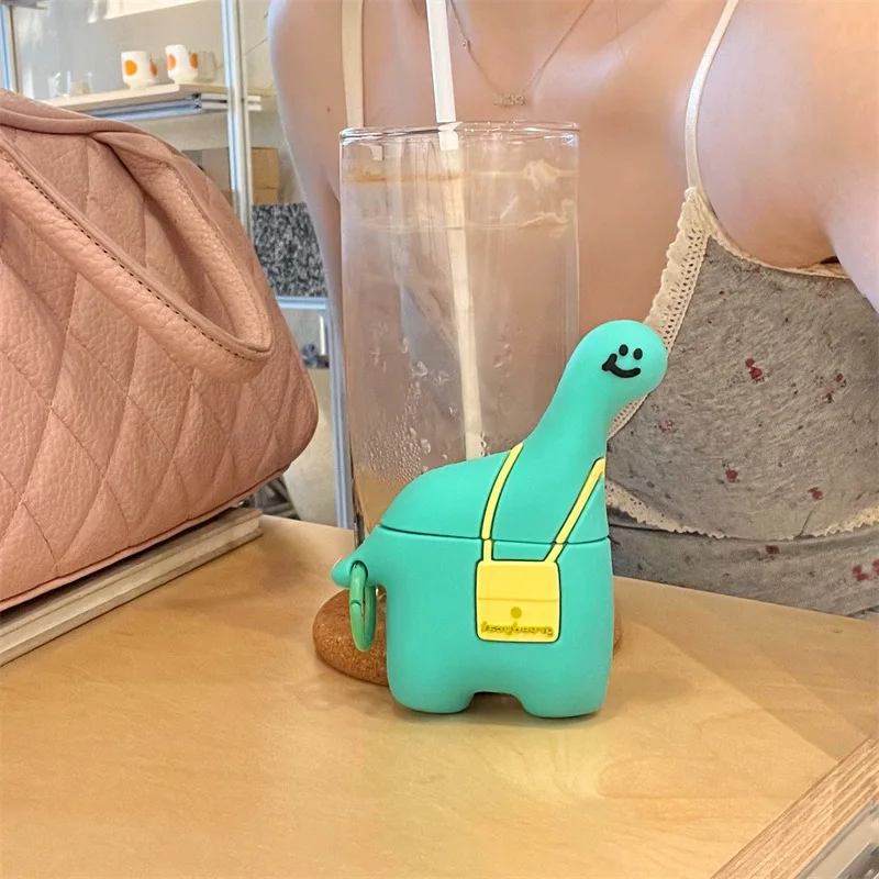 Funda protectora de silicona para auriculares, cubierta a prueba de golpes para Airpods Pro 2/Airpods Pro/Airpods 1/2/3, dinosaurio jirafa 3D, niños