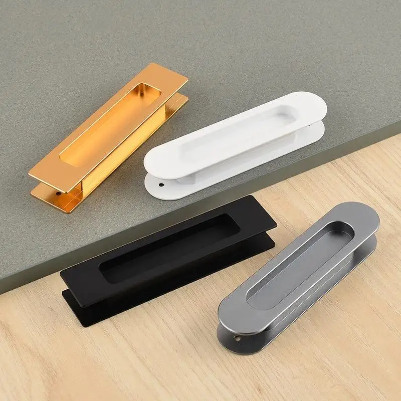 Sliding Door Hidden Pull Handle Cabinet Door Invisible Embedded Handle Kitchen Door Recessed Slot Handle For Sliding Doors