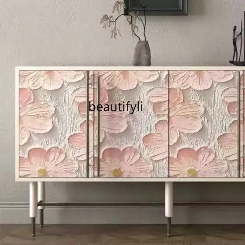 

Italian light luxury petal dining side, art locker decoration, porch cabinet, designer