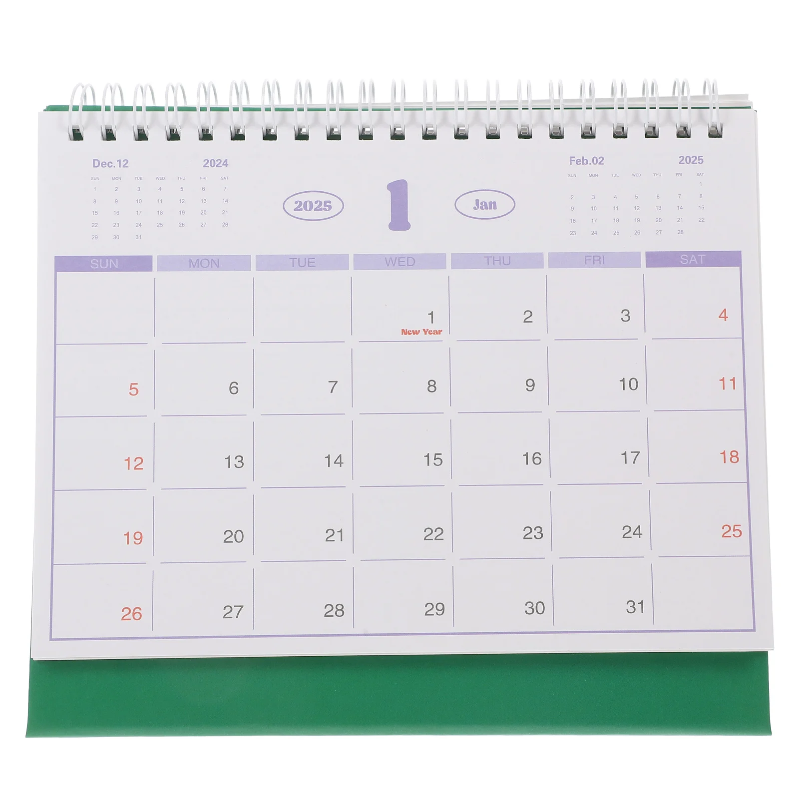 Calendario de escritorio mensual 2025 versión en inglés Mini para decoración de escritorio portátil planificador rosa Oficina