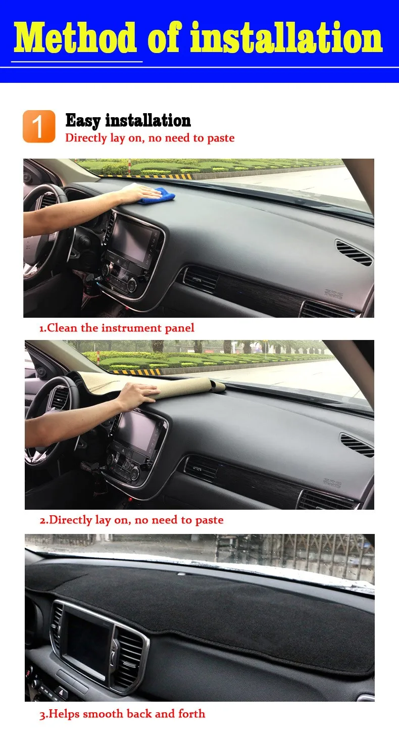 Für Kia Sportage 2016 ~ 2020 Auto Center Konsole Dashboard Abdeckung Trim Kit Sonnenschirm Anti-Uv Teppich Nicht-slip matte Innen Zubehör – Detail 10
