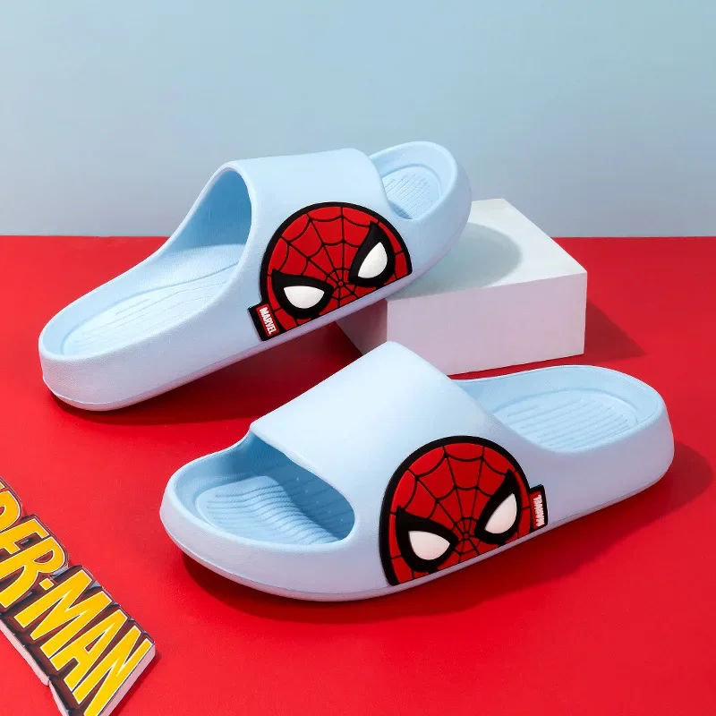 Disney Cartoon Spiderman Slippers Girls Boys Summer Sandals Kids Home Indoor Shoes Soft Non Slip Toddler Children Beach Shoes