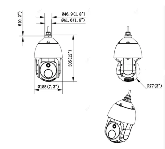 Hik Original DS-2TD4228T-10/W Thermográfico Térmico e Óptico Bi-espectro Network Speed Dome