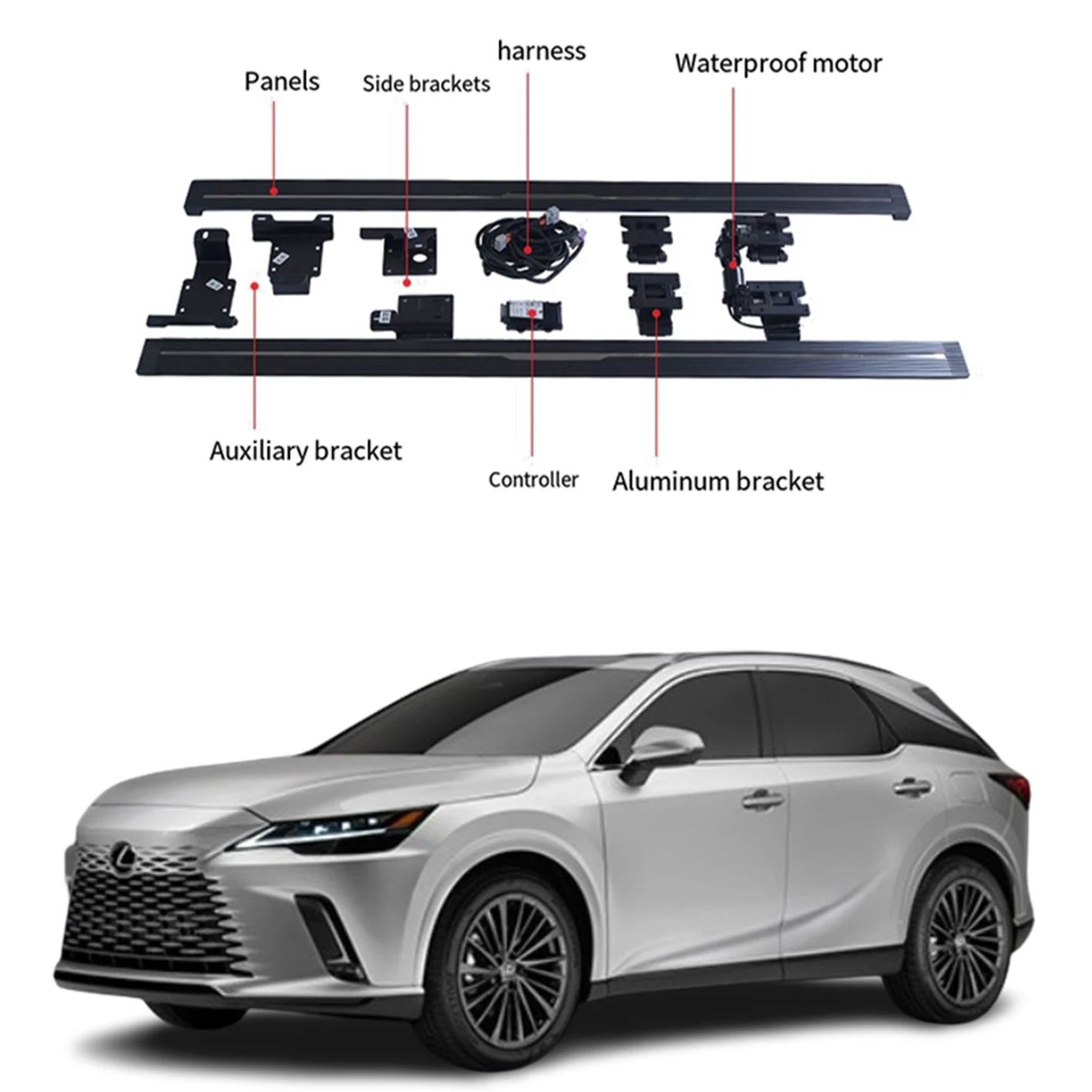 

Новейшие автоматические выдвижные подножки из алюминия для Lexus RX200t/450 (2016-2023)