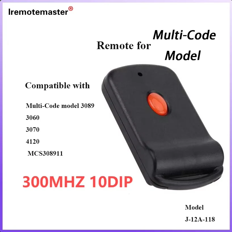 

New For Multi-Code 3060 Garage Door Remote Control 10 Dip Switch Remote Control 300MHZ interruptor dip para puertas de garaje