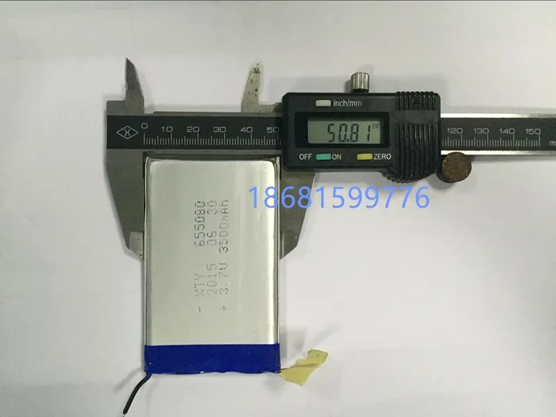 Bateria de polímero de lítio com núcleo 3.7V 655080 3500mah recarregável tesouro Li-ion recarregável