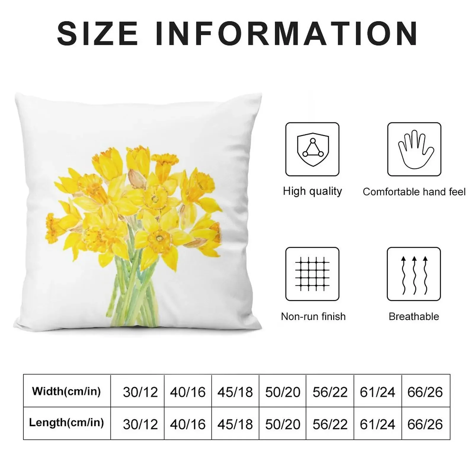 yellow daffodils bouquet watercolor hand painted Throw Pillow Cushions Home Decor Throw Pillow pillow