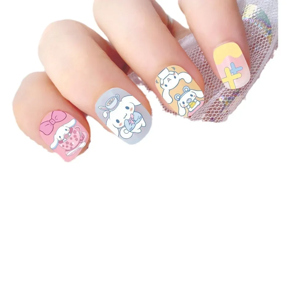 Miniso Cartoon Sanrio niedlichen kleinen Winzer meine Melodie Kuromi Cinna moroll baubare Set Nail Art Aufkleber Nagel Aufkleber Mädchen Geschenke