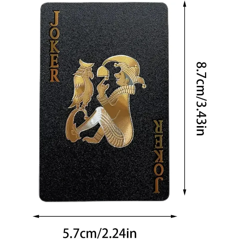 Zwart Goudfolie Poker Waterdichte Speelkaarten Zwart 54 Vellen Kaartspellen Kaart Goocheltruc Magia Magie Goochelaars Prop Accessoire