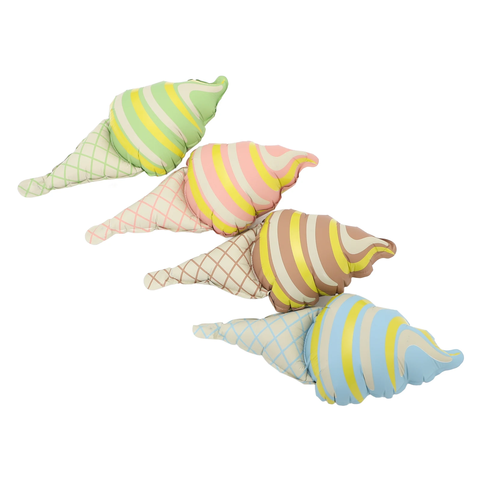 

4pcs Kids Party Balloon Party Balloons Kids PVC Ornaments Handheld Ice Cream Shaped Summer Photo Props Decorative