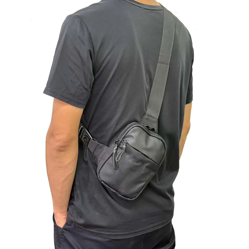 Tas selempang tahan air, korset unisex, cocok untuk ponsel berukuran 7,5 inci