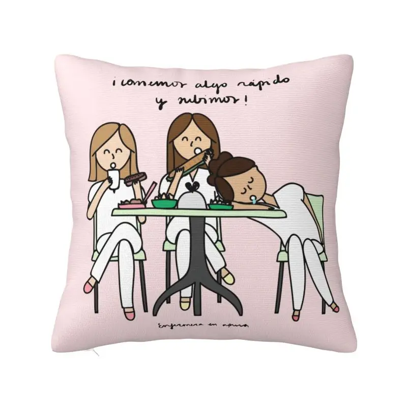 Enfermera En Apuros Doctor Nurse Cushion Cover 45x45 cm Polyester Soft Throw Pillow Case For Sofa Car Seat Home Decor Pillowcase