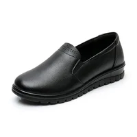 Soft-Soled Leather Flats For Middle-Aged And Elderly Women Comfortable EVA Insole Non-Slip Black Shoes Directly Supplied By Cow - Image 5