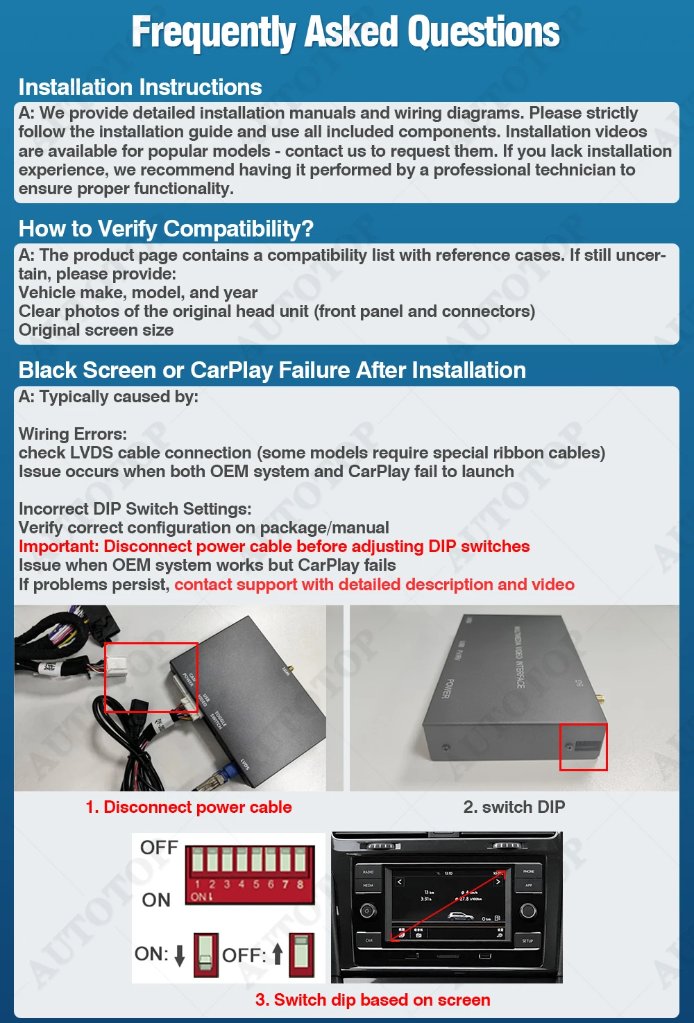 AUTOTOP Kabelloser CarPlay Decoder Box für Volvo S60 S80 XC60 V60 V40 2010-2018 Android Auto Modul Spiegelverbindung GPS Navi BT – Detail 15