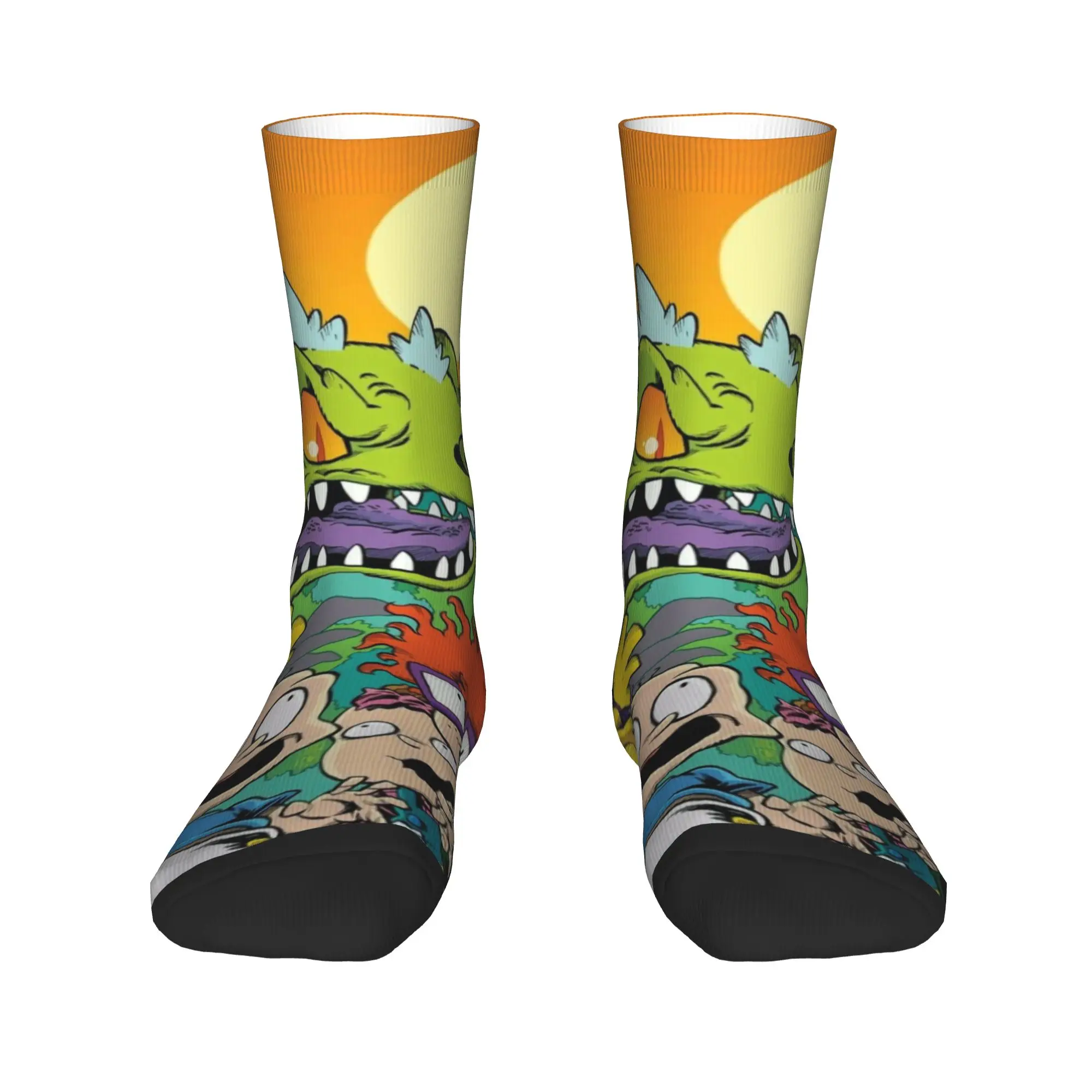 R-Rugrats الكرتون الجوارب نمط جوارب عدم الانزلاق الرجال الجوارب عالية الجودة الخريف القوطية الجري جوارب رياضية