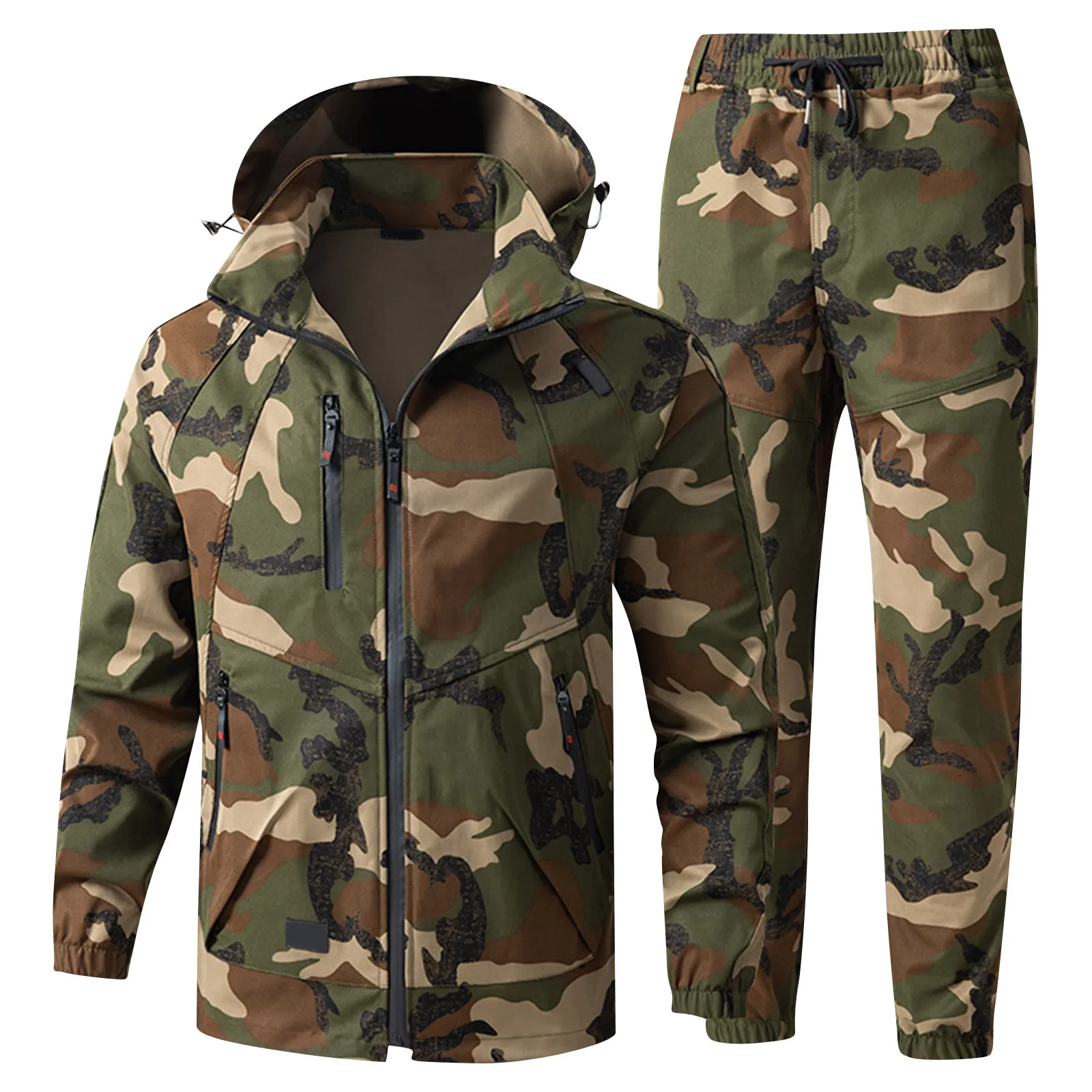 

Тактический зимний комплект, мужской уличный ветрозащитный водонепроницаемый костюм с несколькими карманами, мягкие куртки с капюшоном, охотничий рабочий брючный костюм