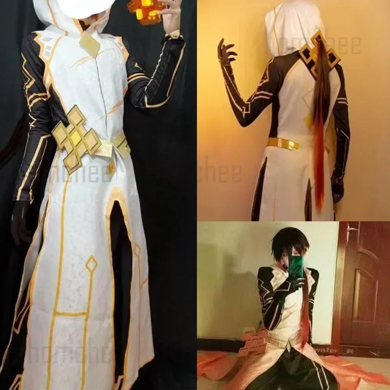 ZhongLi Genshim costumi Cosplay Rex Lapis Morax outfit parrucca Set completo Genshin Impact Zhongli Cosplay per uomo donna