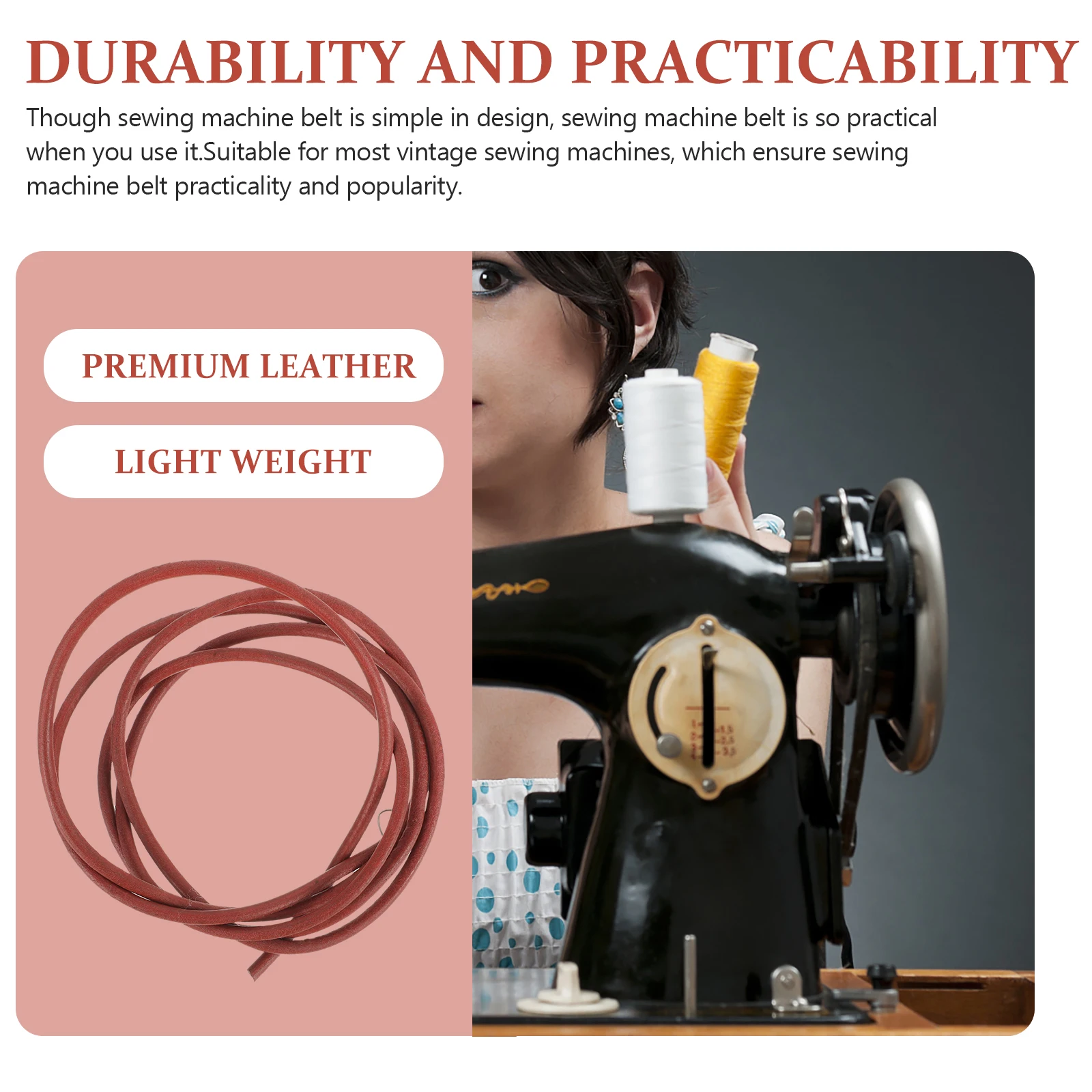 

Sturdy Sewing Machine Belt Replacement Treadle Pedal Strap Craft Metal Parts Accessories Supplies Drive Embroidery Home