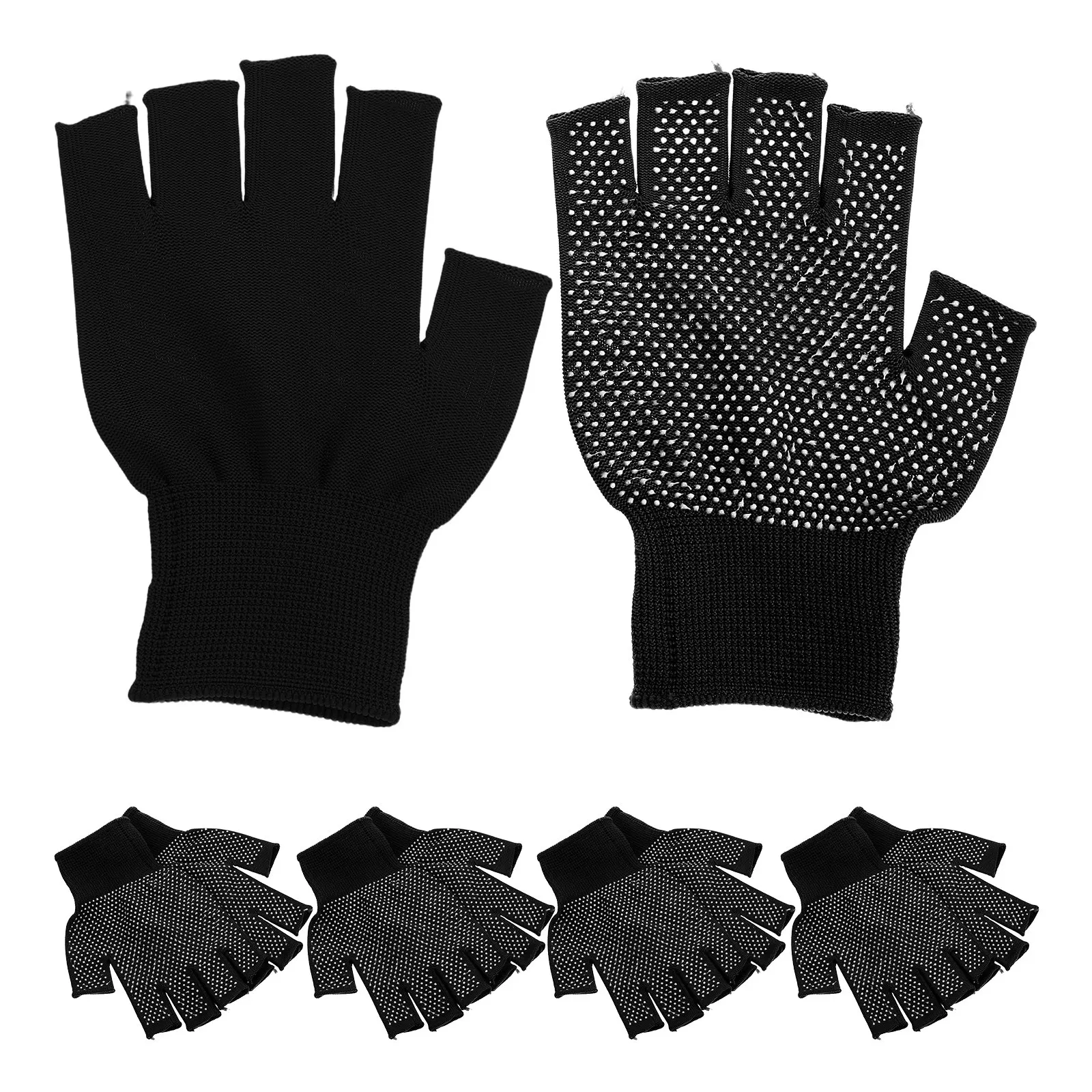 

5Pairs Fingerless Work Gloves Non-Slip Grip Breathable Winter Warm Gloves for Driving Cycling Hiking Cold Weather Tasks