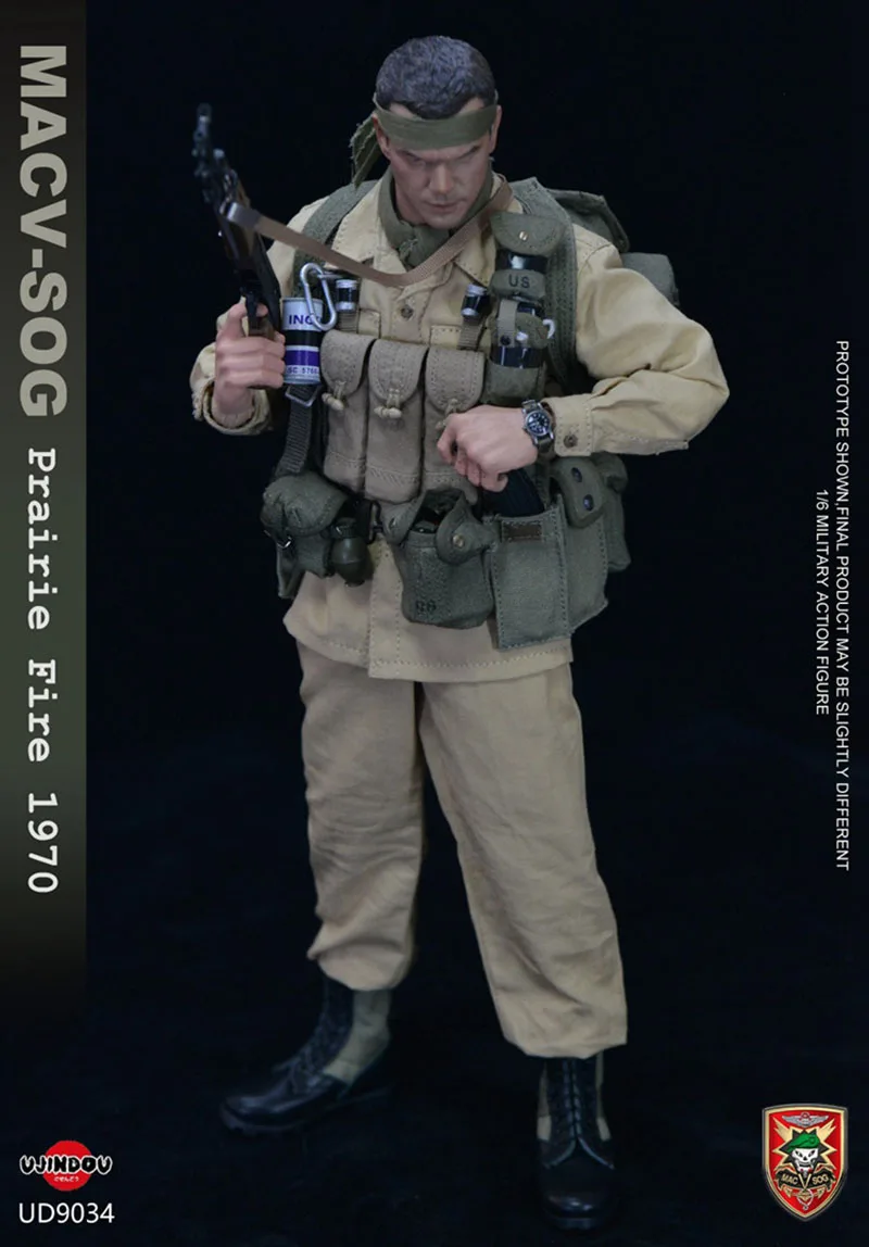 In Stock UJINDOU UD9034 1/6 Scale Collectible MACV-SOG Prairie Fire 1970 Soldier 12'' Male Action Figure Model Full Set Toys