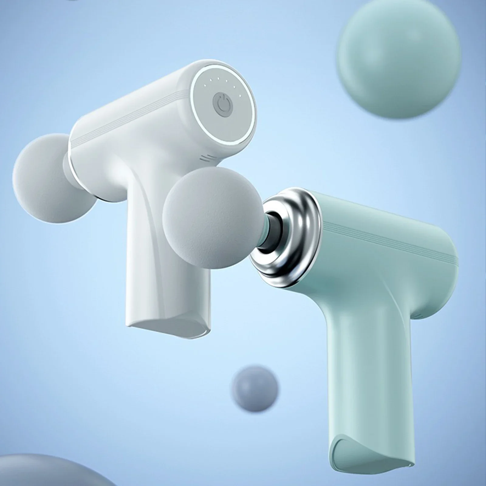 Portable Electric Fascia Massage Gun 4 Replaceable Massage Heads 6-Speed Mode Adjustment For Deep Tissue Relaxing Muscles