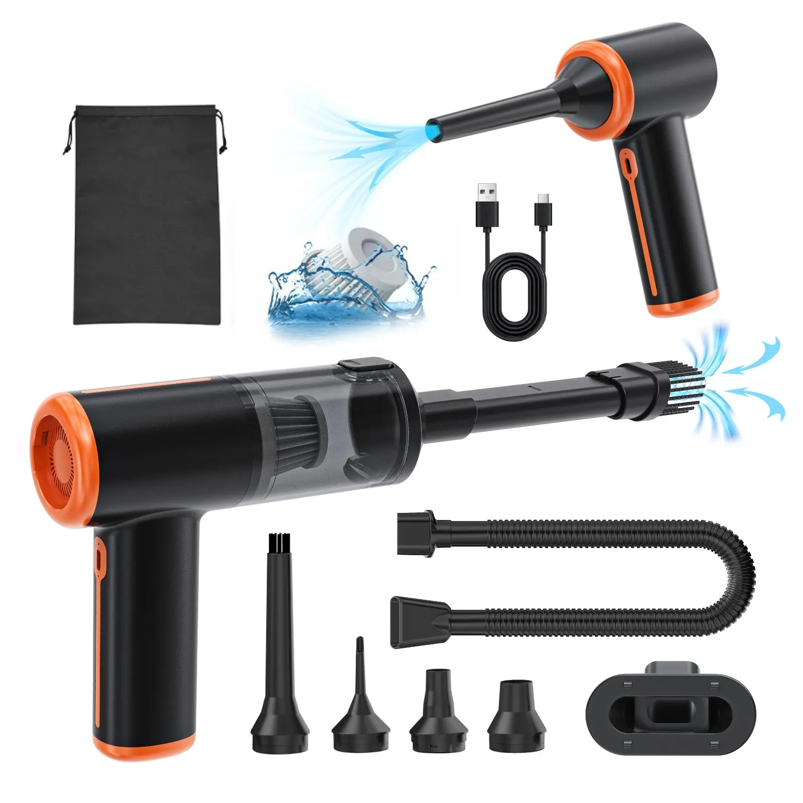 

Portable Electric Handheld Cordless Brushed Motor Car Vacuum Cleaner for House, Vacuum&Air Blower 2 in 1 Cleaning Tools