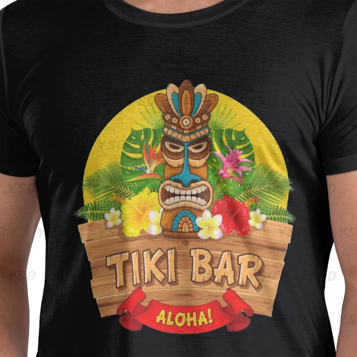 Trader Sam Tiki Bar Trader Sams Men's tight fitting sports T-shirt,cosy, Oversized print Tee shirt