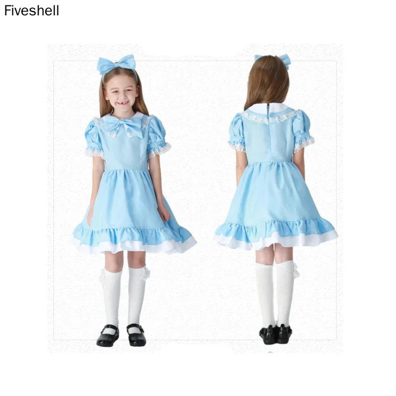 Abito da giorno di Purim di Halloween Alice Costume da ragazza per bambini Principessa giapponese Lolita Cameriera Abbigliamento Cosplay Vestito operato da festa di Halloween