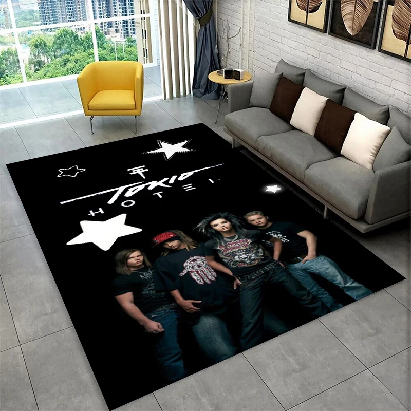 Rock Band Tokio Hotel Bill Kaulitz Carpet Rug for Bedroom Living Room Sofa Playroom Doormat Home Decor,Kid Area Rug Non-slip