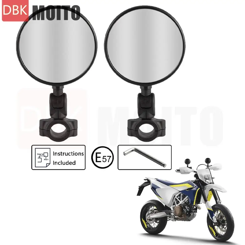 Motorcycle E-Marked Rearview Side Mirror Accessories For HUSQVARNA 701 For KTM DUKE 690 For GASGAS EC700 22-24 mm