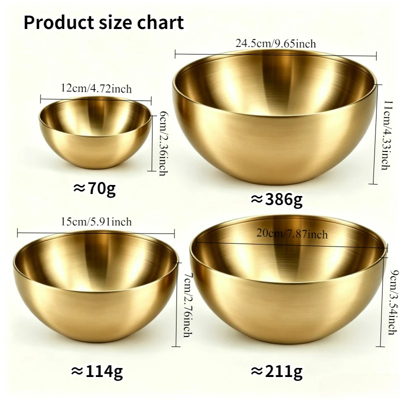Stainless Steel Mixing Bowls Metal Serving Salad Bowls, Baking Food Storage Containers for Baking, Cooking, Making Salads, Soups view 6