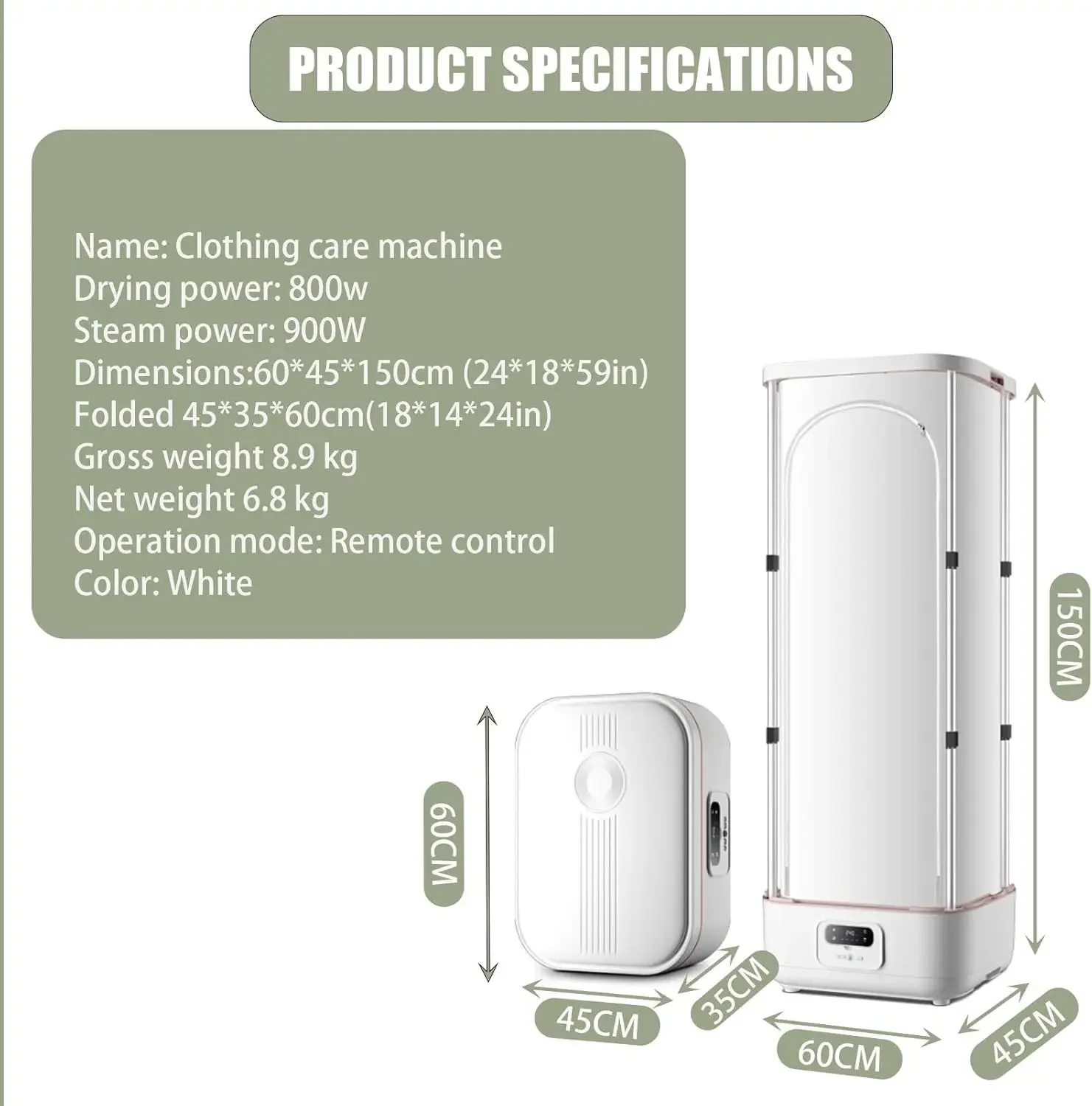 Portable UV Steam Iron Dryer Intelligent Remote Control Wrinkle Remover Household Electric Clothes Care Equipment