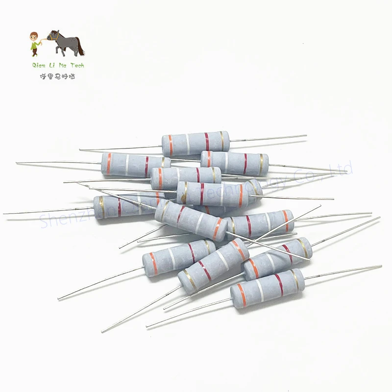 5pcs 5W 5% Metal oxide film Resistor 0.1R ~ 1M 0.12R 0.15R 0.68R 1R 1.2R 1.5R 2R 2.2R 2.7R 3R 3.3R 3.6R 4.7R 5.6R 6.8R 8.2R 10R 12R 18R 20R 30R 47R 51R 68R 100R 200R 330R 1K 2K 3K ohm