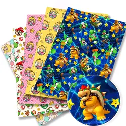 Tela de algodón con dibujos animados de Mario, tejido de 140x50cm, hecho a mano, para coser, Patchwork, acolchado, para vestido de bebé