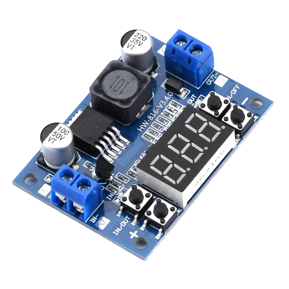 DC Adjustable Step-Down Power Supply Module LM2596 Voltage Regulator With LED Voltmeter Display DC7~36V to DC0.5V~35V
