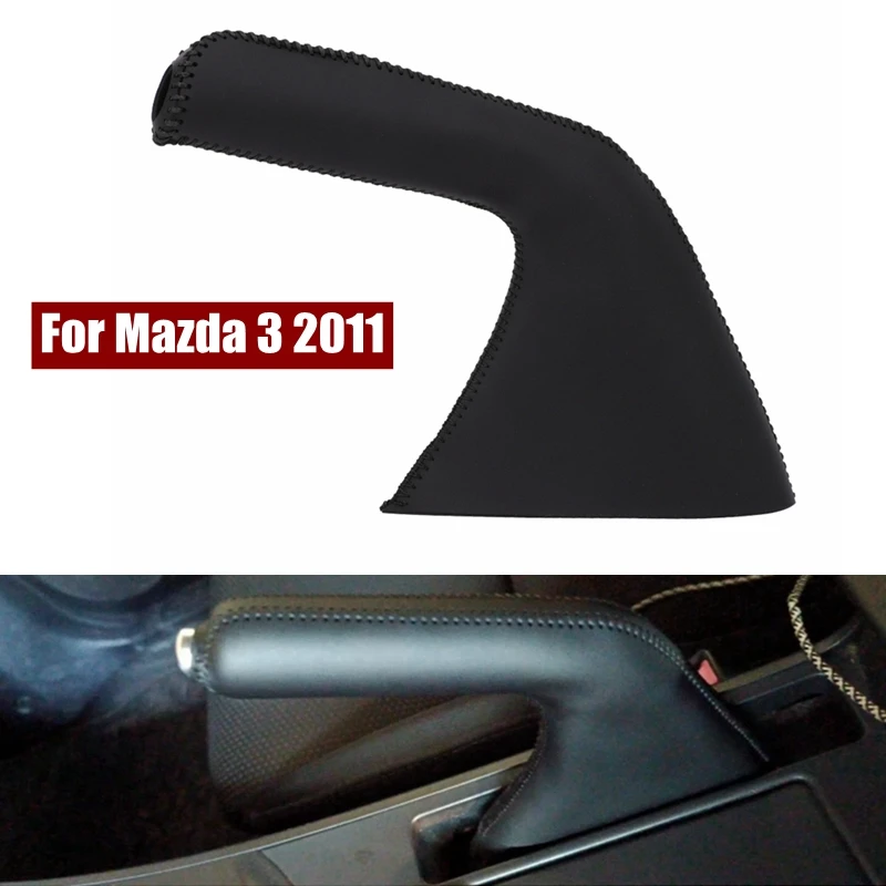 For Mazda 3 2011 Car Handbrake Covers Case Leather Hand Brake Grips Cover Auto Handle Sleeve Protector Car Interior Accessories