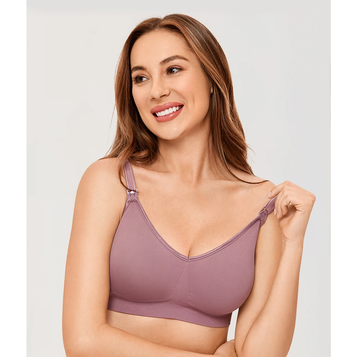 Momanda Wirefree Nursing Bra Breastfeeding Maternity Seamless Comfort Support Bra Molded Removable Cups Soft Lactation Pregency