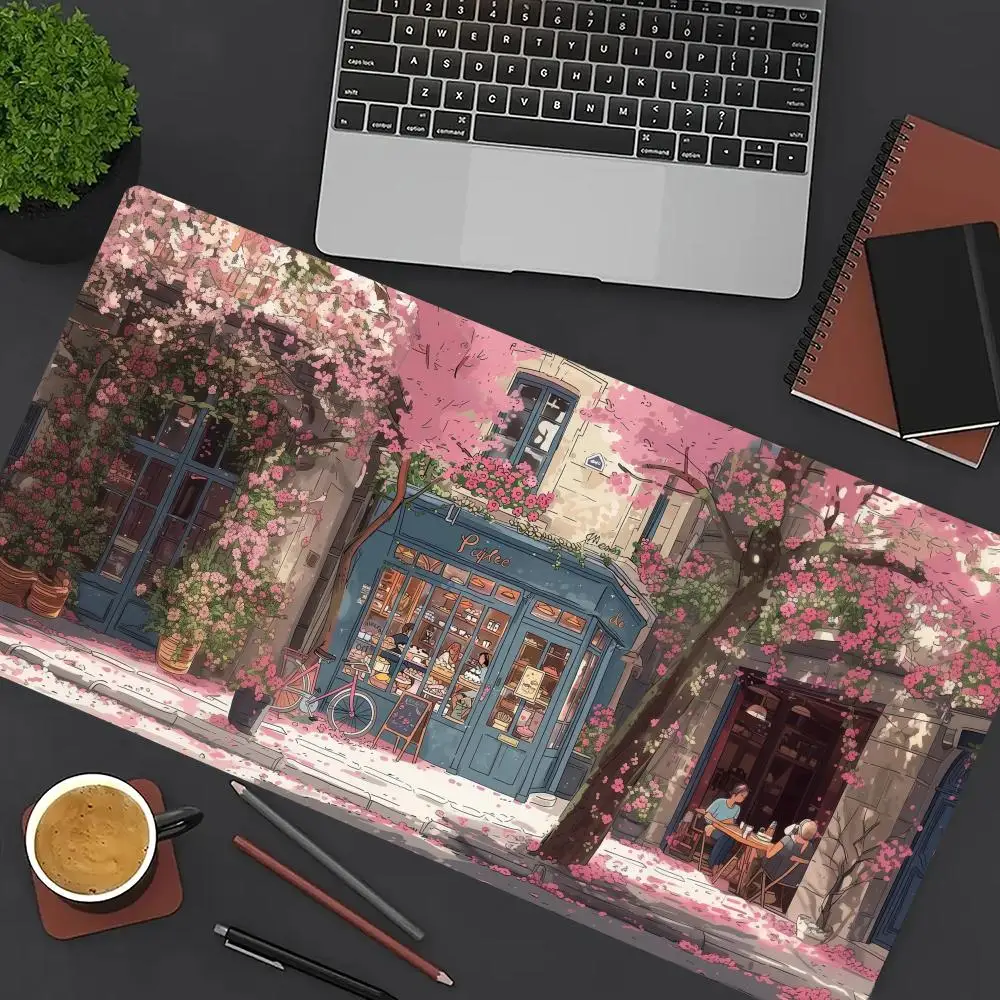 

Japanese Street Mouse Pad Large Computer Mousepad Keyboard Pads Laptop Mats Pixel Style Desk Mat Office accessory Long Mousemat